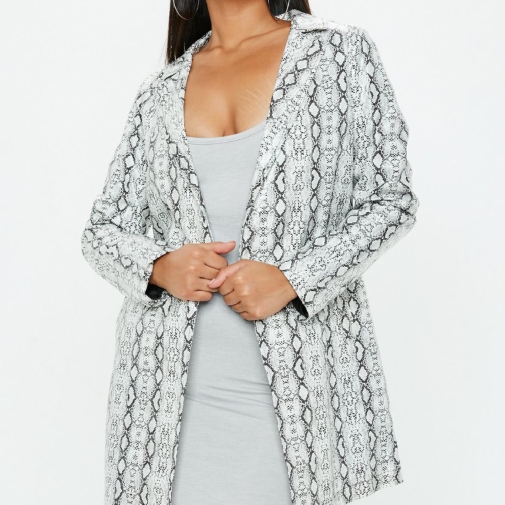Missguided snake print coat
